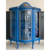 Casa Padrino luxury baroque display cabinet blue/gold - Baroque style showcase with glass door - Luxury dining room furniture in baroque style - Baroque dining room furniture