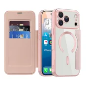 Torbica SmartMag Book s MagSafe tehnologijom i RFID novcanikom za iPhone 17 Pro - pink