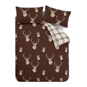 Temno rjava enojna posteljnina 135x200 cm Stag – Catherine Lansfield