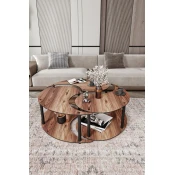 Hanah Home Set klub stolova Yin Yang, 3 komada, Braon