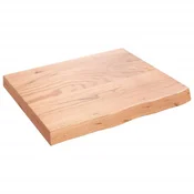 Zidna polica svjetlosmeda 60x50x(2-6) cm obradena hrastovina