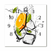 tulup.si Steklena kvadratna ura Sladoled oranžna 30x30 cm