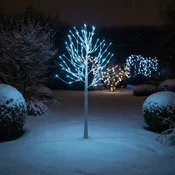 Okrasno božično drevo, LED, breza, hladno bele luči, 150 cm