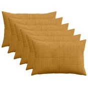 vidaXL Prevleka za blazino 6 pcs ALMELO Rumena 50 x 75 cm korduroy