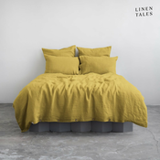 Žuta lanena produljena posteljina za bracni krevet 200x220 cm - Linen Tales