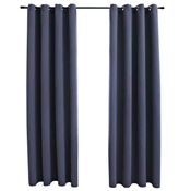 Vidaxl Zatemnitvene zavese z obročki 2 kosa antracitne 140x175 cm