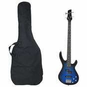 vidaXL Elektricna bas gitara za pocetnike s torbom plavo-crna 4/4 46 