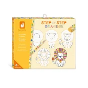 Janod Step by step Kreativni set Risanje korak za korakom Živali