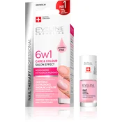 shumee Eveline Nail Therapy 6-v-1 SHIMMER PINK balzam za barvanje nohtov 5 ml