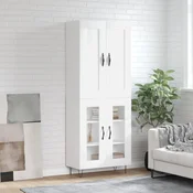 Vidaxl Visoka omara bela 69,5x34x180 cm inženirski les