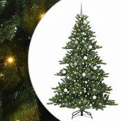 Vidaxl Umetno Zložljivo Božično Drevo Zelena 210 cm PVC in jeklo
