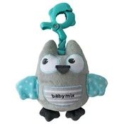 BabyMix pliš glasbena Sova – sivo-mentolna