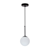 Pompei Pendant Lamp Black 1X40W E27 White Lampshade 15Cm