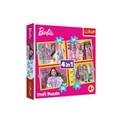 Trefl Sestavljanka 4v1 Happy World Barbie 28,5x20,5cm