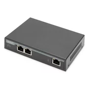 Gigabit PoE Indoor Extender, 2-port, 60W 100m extension, cascadable, self powered