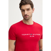 Tommy Hilfiger Majica Tommy Logo MW0MW11797 Rdeča Regular Fit
