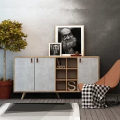 Hanah Home Komoda Prilika 140x89x40cm Hrast-Bela