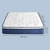 Songmics Vzmetnica žepkasta vzmet gel spominska pena 90x200x25 cm modra