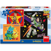 Dino Puzzle Toy Story 4, 3x55 kosov