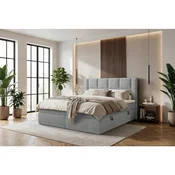 Boxxx POSTELJA Z VZMETNICO 180 cm x 200 cm , tekstil svetlo siva