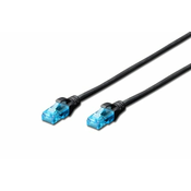 CAT 5e U-UTP patch cord, PVC AWG 26/7, length 0.25 m, black