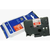 Fenix TZ-435 RDEČ trak - BEL izpis ( TZ435), 12mm trak, dolžine 8m, laminated - obstojen v ekstremnih pogojih