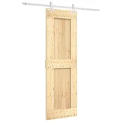 Vidaxl Drsna vrata Naravna in bela 70 x 210 cm Masiven borov les