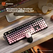 Ewadn Tastatura, Bežicna, Šarena + Miš, Roze-crni
