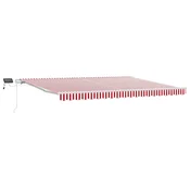 Vidaxl Vlečna tenda Rdeča in bela 450 x 350 cm Tkanina in aluminij