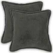 vidaXL Prevleka za blazino 2 pcs HOUTEN Temno siva 40 x 40 cm Bouclé