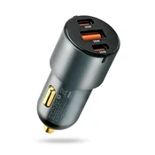 Avto polnilec everActive CC-40Q, USB QC 3.0 + 2x USB-C PD 60W