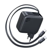 Zidni punjac Baseus EnerCore CJ21 - 67W, 2x izvlacni USB-C kabel, 3x USB-C - crni