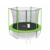 Legoni Fun trampolin, z zaščitno mrežo in lestvijo, 305 cm, zelen
