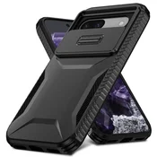 GS Ovitek za Google Pixel 8a, drsni pokrovček objektiva, črn