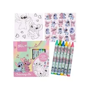 Disney DISNEY Stitch PRENOSNI KOMPLET za barvanje, voščene barvice + pobarvanke 40 KOSI + nalepke