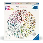 Ravensburger - Puzzle Krog barv: Okrogel barvni krog ptic - 500 kosov
