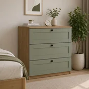 Hanah Home komoda Lucas 1600-238, 80 cm, orah / zelena