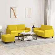 3-dijelni set sofa s žuti baršunast