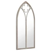 Vidaxl Vrtno ogledalo peščeno 100x45 cm železno za zunanjo uporabo