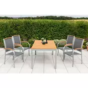 Gardenson VRTNA GARNITURA SIENA aluminij siva, naravne barve, srebrne barve