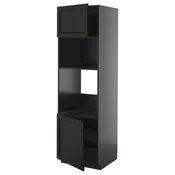 METOD Visoki element za ugradne uredaje, Crnosiva/Lerhyttan crno bajcovano, 60x60x200 cm