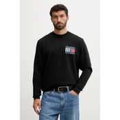 Bombažen pulover Tommy Jeans moški, črna barva, DM0DM22093