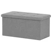 Autronic Tabure Stool with storage space, gray fabric (TAB-462 GREY2)