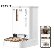 PetKit YumShare Dual Hopper 2 pametni dozirnik hrane za pse in mačke, 5L, AI, kamera, Wifi, 36x29x25cm, bel