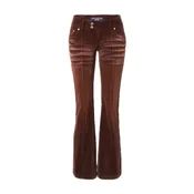 Juicy Couture Kavbojke CREST VELOUR DENIM LOW RISE FLARE rjava