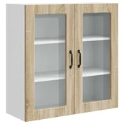Vidaxl Stenski stekleni omarica PORTO Sonoma hrast 80 x 31 x 80 cm