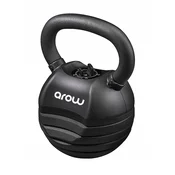 shumee Nastavljiva utež za kettlebell 18 kg, 5 stopenj obremenitve, gumirana, črna