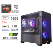 MEGA Računalnik MEGA MT S7X R5-5600G/RTX3060/16GB/1TB-4.0/750W/Brez OS/črna RGB, (21218370)