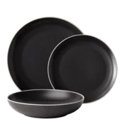 Set krožnikov 18 kosov — Elements Yin & Yang black - W0224