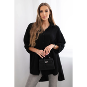 Kesi Włoski Cotton muslin shirt black
